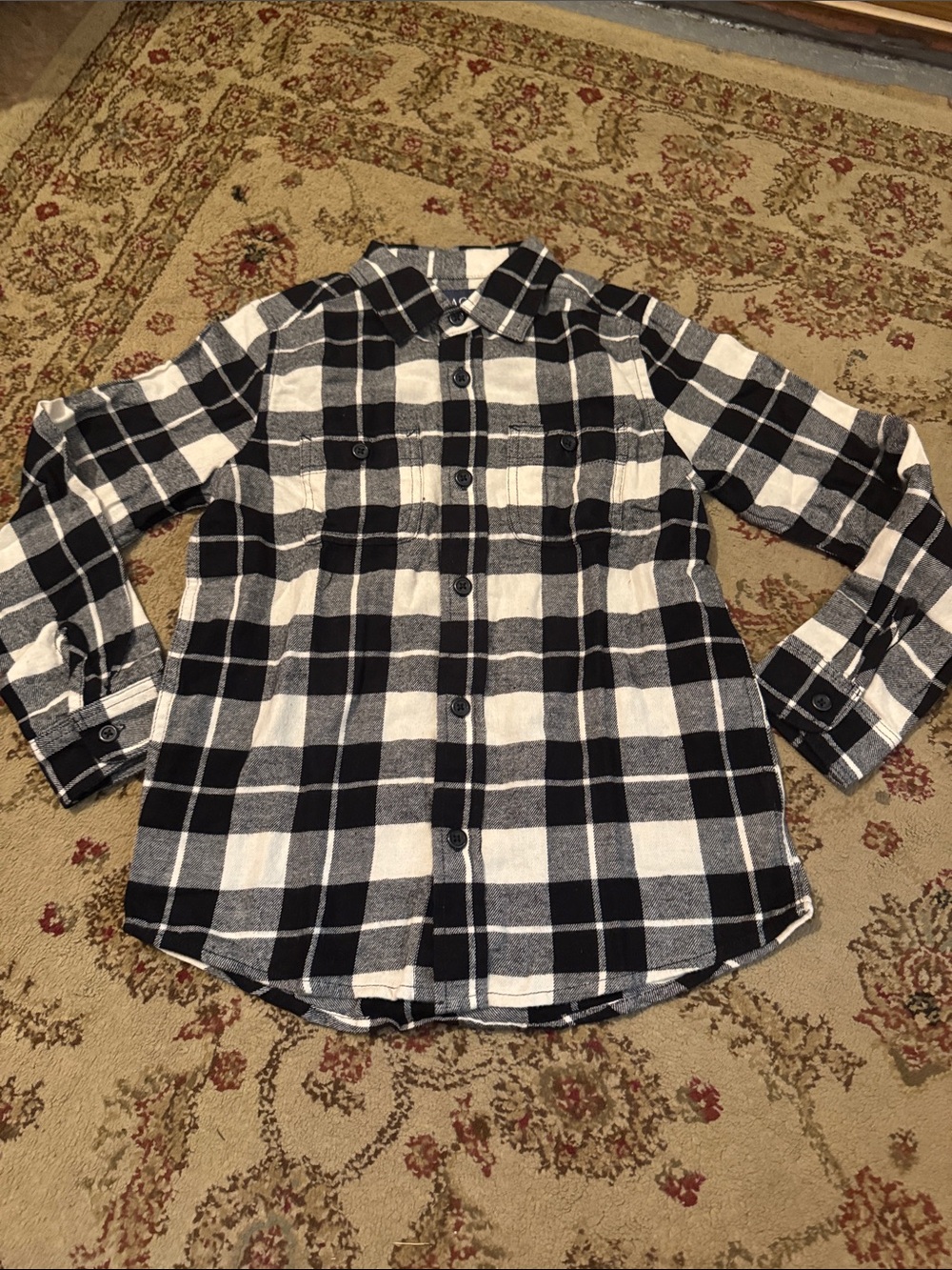 Place Black and White Plaid Button-Down Shirt